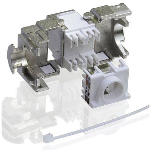 Cat. 6a Keystone, RJ-45, shielded, toolless silver, Argento - Foto 1